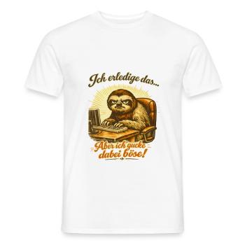 Ich mach das Faultier lustiger Büro Spruch - Männer T-Shirt - Weiß - Vorne - AI Model Male 178 dark (178cm)