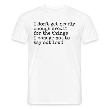 Humor, Sarcasm, Silent Thoughts - Men's T-Shirt - white - Front - AI Model Male 178 dark (178cm)