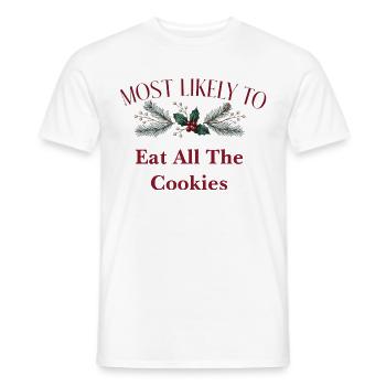 Most Likely To Eat All The Cookies - Men's T-Shirt - white - Front - AI Model Male 178 dark (178cm)