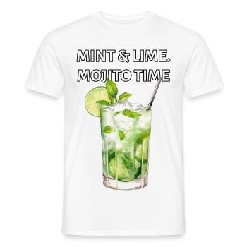 Mint & Lime. Mojito Time. - Men's T-Shirt - white - Front - AI Model Male 178 dark (178cm)