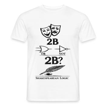 2B ou NON Mélange de portes logiques 2B - T-shirt homme - blanc - Devant - AI Model Male 178 dark (178cm)