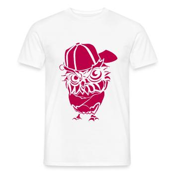 Hip Hopper Owl - T-shirt homme - blanc - Devant - AI Model Male 178 dark (178cm)