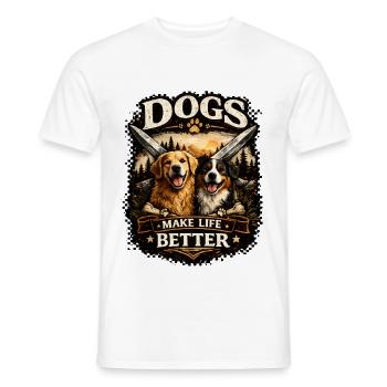 Hunde machen das Leben besser - Männer T-Shirt - Weiß - Vorne - AI Model Male 178 dark (178cm)