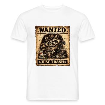 Raccoon Dumpster Poster Wanted - Men's T-Shirt - white - Front - AI Model Male 178 dark (178cm)