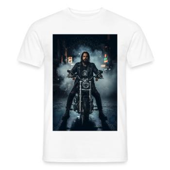 Noir Rider Rainy Night Motorrad - Männer T-Shirt - Weiß - Vorne - AI Model Male 178 dark (178cm)