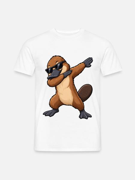 Dabbing Schnabeltier im Comic Stil - Männer T-Shirt - Weiß
