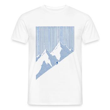 Minimalistische Berge – Natur und Abenteuer - Männer T-Shirt - Weiß - Vorne - AI Model Male 178 dark (178cm)