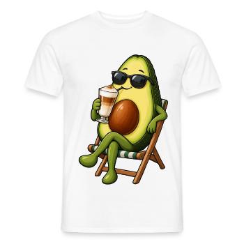 Avocado mit Latte Macchiato - Männer T-Shirt - Weiß - Vorne - AI Model Male 178 dark (178cm)