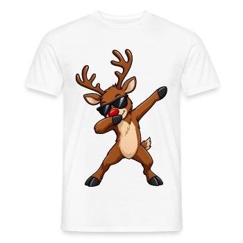 Rentier Dab Dance – Lustiges Weihnachtsmotiv - Männer T-Shirt - Weiß - Vorne - AI Model Male 178 dark (178cm)