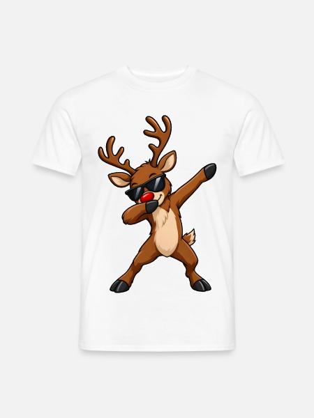 Rentier Dab Dance – Lustiges Weihnachtsmotiv - Männer T-Shirt - Weiß