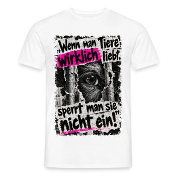 Tiere nicht einsperren - Männer T-Shirt - Weiß - Vorne - AI Model Male 178 dark (178cm)