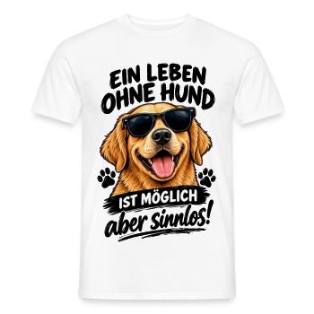 Sonnenbrillen-Hund: Ist Möglich aber sinnlos - Männer T-Shirt - Weiß - Vorne - AI Model Male 178 dark (178cm)