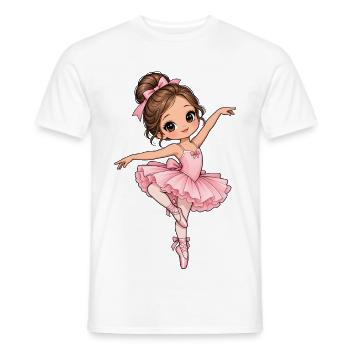 Ballerina Kawaii Style – Süßes Tanzmotiv - Männer T-Shirt - Weiß - Vorne - AI Model Male 178 dark (178cm)
