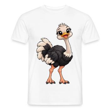 Vogelstrauß Kawaii Style – Süßer Laufvogel - Männer T-Shirt - Weiß - Vorne - AI Model Male 178 dark (178cm)
