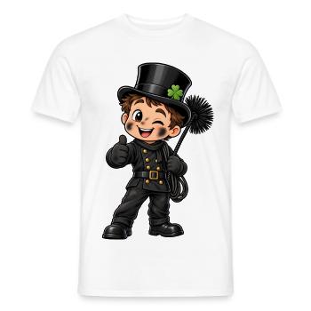 Schornsteinfeger Kawaii Style – Süßer Glücksbringe - Männer T-Shirt - Weiß - Vorne - AI Model Male 178 dark (178cm)