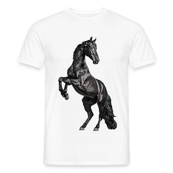 Pferd Hengst - Männer T-Shirt - Weiß - Vorne - AI Model Male 178 dark (178cm)