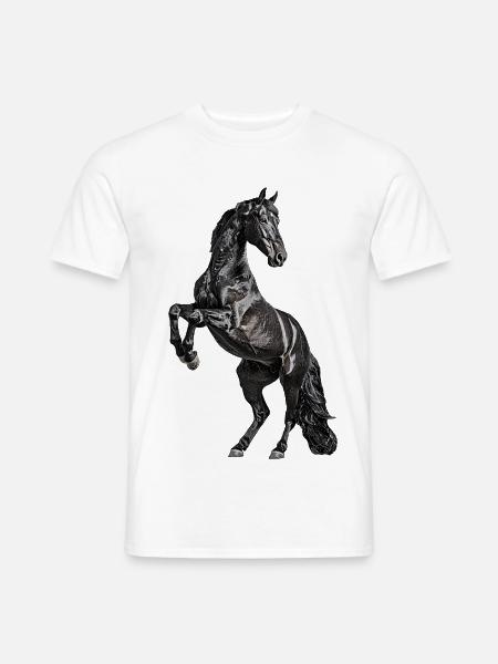 Pferd Hengst - Männer T-Shirt - Weiß