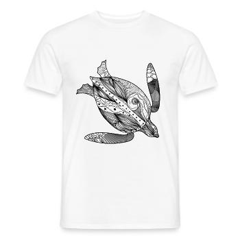 turtle - Men's T-Shirt - white - Front - AI Model Male 178 dark (178cm)