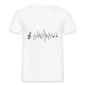 Musique notes de musique battement de coeur - T-shirt homme - blanc - Devant - AI Model Male 178 dark (178cm)
