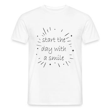 Smile smile saying - Men's T-Shirt - white - Front - AI Model Male 178 dark (178cm)