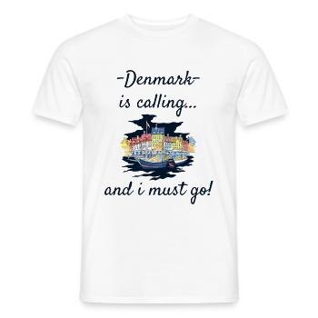 Denmark - Men's T-Shirt - white - Front - AI Model Male 178 dark (178cm)