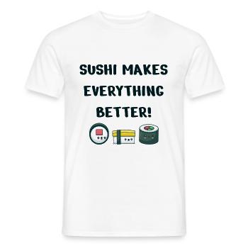 Sushi - T-shirt homme - blanc - Devant - AI Model Male 178 dark (178cm)
