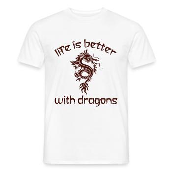 Drache Drachen shirt - Männer T-Shirt - Weiß - Vorne - AI Model Male 178 dark (178cm)