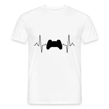 gaming heartbeat - Men's T-Shirt - white - Front - AI Model Male 178 dark (178cm)