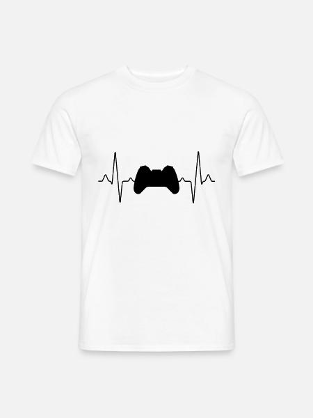 gaming Herzschlag - Männer T-Shirt - Weiß