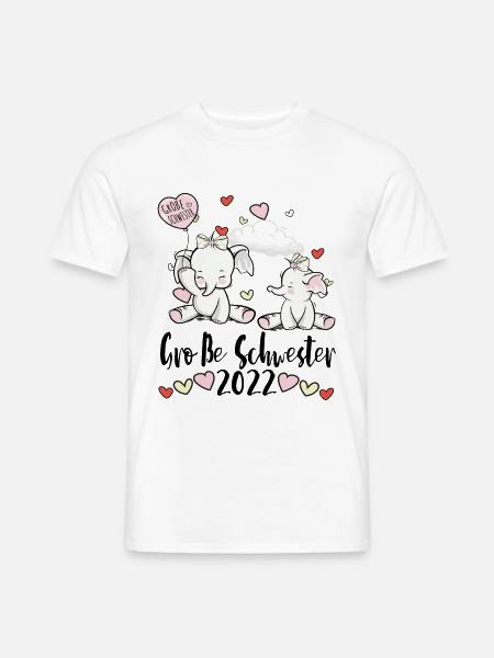 Große Schwester 2022 Elefanten - Männer T-Shirt - Weiß