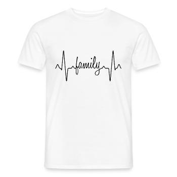 Family Herzschlag - Men's T-Shirt - white - Front - AI Model Male 178 dark (178cm)
