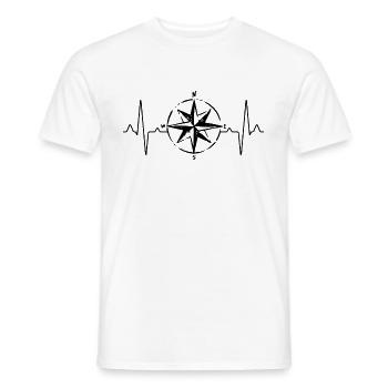Kompass Wandern Herzschlag - Männer T-Shirt - Weiß - Vorne - AI Model Male 178 dark (178cm)