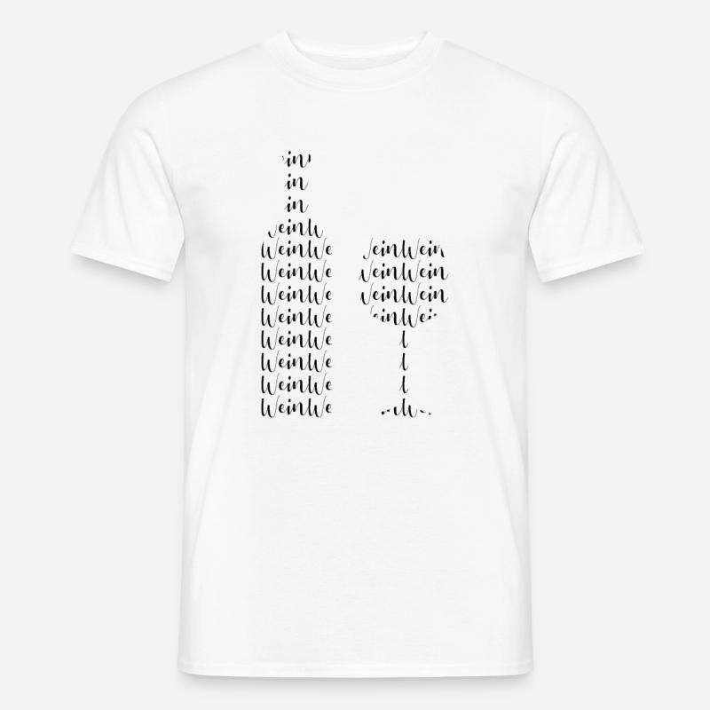Wein Silhouette - Männer T-Shirt - Weiß