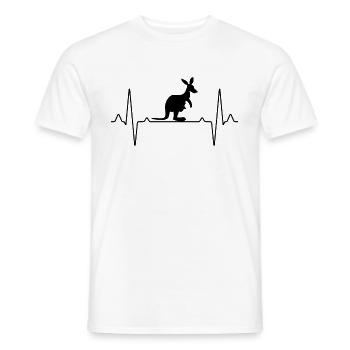 Kangaroo Australia Heartbeat - Men's T-Shirt - white - Front - AI Model Male 178 dark (178cm)