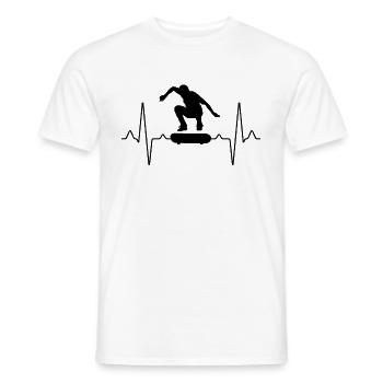 Skater Skate Heartbeat - T-shirt homme - blanc - Devant - AI Model Male 178 dark (178cm)