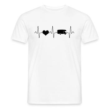 Wohnmobil Campen Herzschlag - Männer T-Shirt - Weiß - Vorne - AI Model Male 178 dark (178cm)