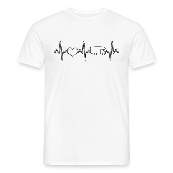 Camping camping-car Heartbeat - T-shirt homme - blanc - Devant - AI Model Male 178 dark (178cm)