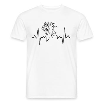 Pferd Herzschlag - Männer T-Shirt - Weiß - Vorne - AI Model Male 178 dark (178cm)