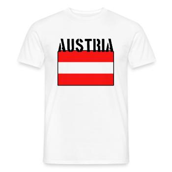 Austria Flag - Men's T-Shirt - white - Front - AI Model Male 178 dark (178cm)