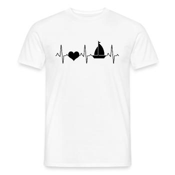 Segeln Herzschlag - Männer T-Shirt - Weiß - Vorne - AI Model Male 178 dark (178cm)