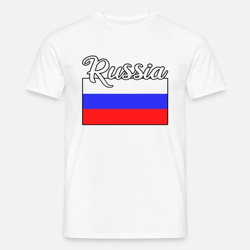 Russie Russie Drapeau - T-shirt homme - blanc
