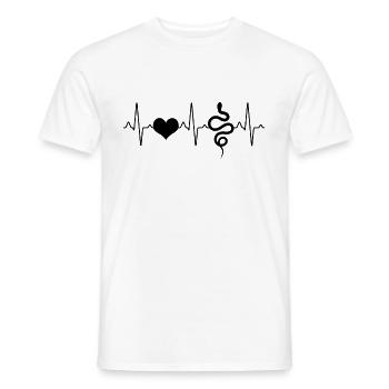 Battement de cœur de serpent - T-shirt homme - blanc - Devant - AI Model Male 178 dark (178cm)