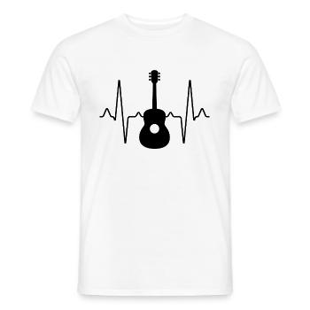 Gitarre Herzschlag - Männer T-Shirt - Weiß - Vorne - AI Model Male 178 dark (178cm)