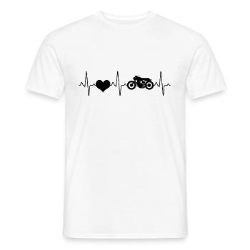 Motorcycle Heartbeat - Men's T-Shirt - white - Front - AI Model Male 178 dark (178cm)