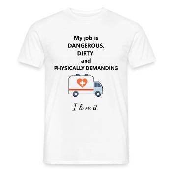 Service d'ambulance travail paramédic paramédic - T-shirt homme - blanc - Devant - AI Model Male 178 dark (178cm)