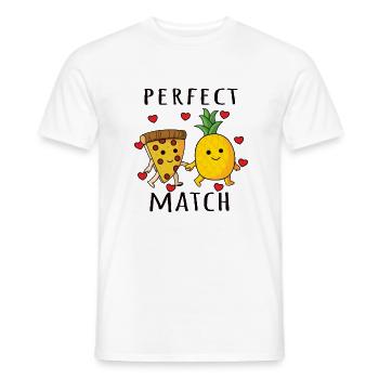 Pizza Hawaii Pineapple Pizza Food - Men's T-Shirt - white - Front - AI Model Male 178 dark (178cm)