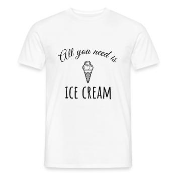 Glace crème glacée d’été Crème Glacée Savoureuse - T-shirt homme - blanc - Devant - AI Model Male 178 dark (178cm)