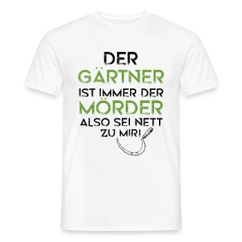 Gärtner Mörder Natur Landschaftgärtner Geschenk - Männer T-Shirt - Weiß - Vorne - AI Model Male 178 dark (178cm)