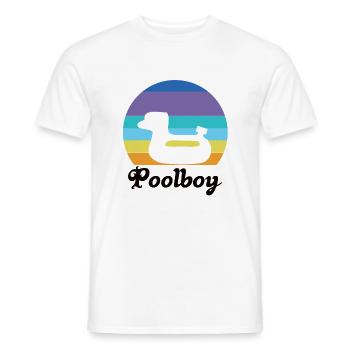 Poolboy Pool Lifeguard Swimming - Men's T-Shirt - white - Front - AI Model Male 178 dark (178cm)