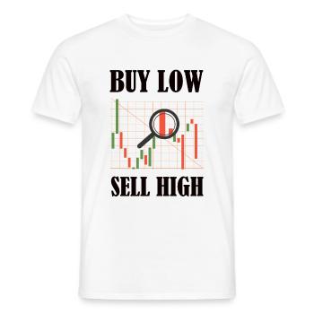 Finance - Crypto-monnaie - Acheter bas, vendre haut - T-shirt homme - blanc - Devant - AI Model Male 178 dark (178cm)